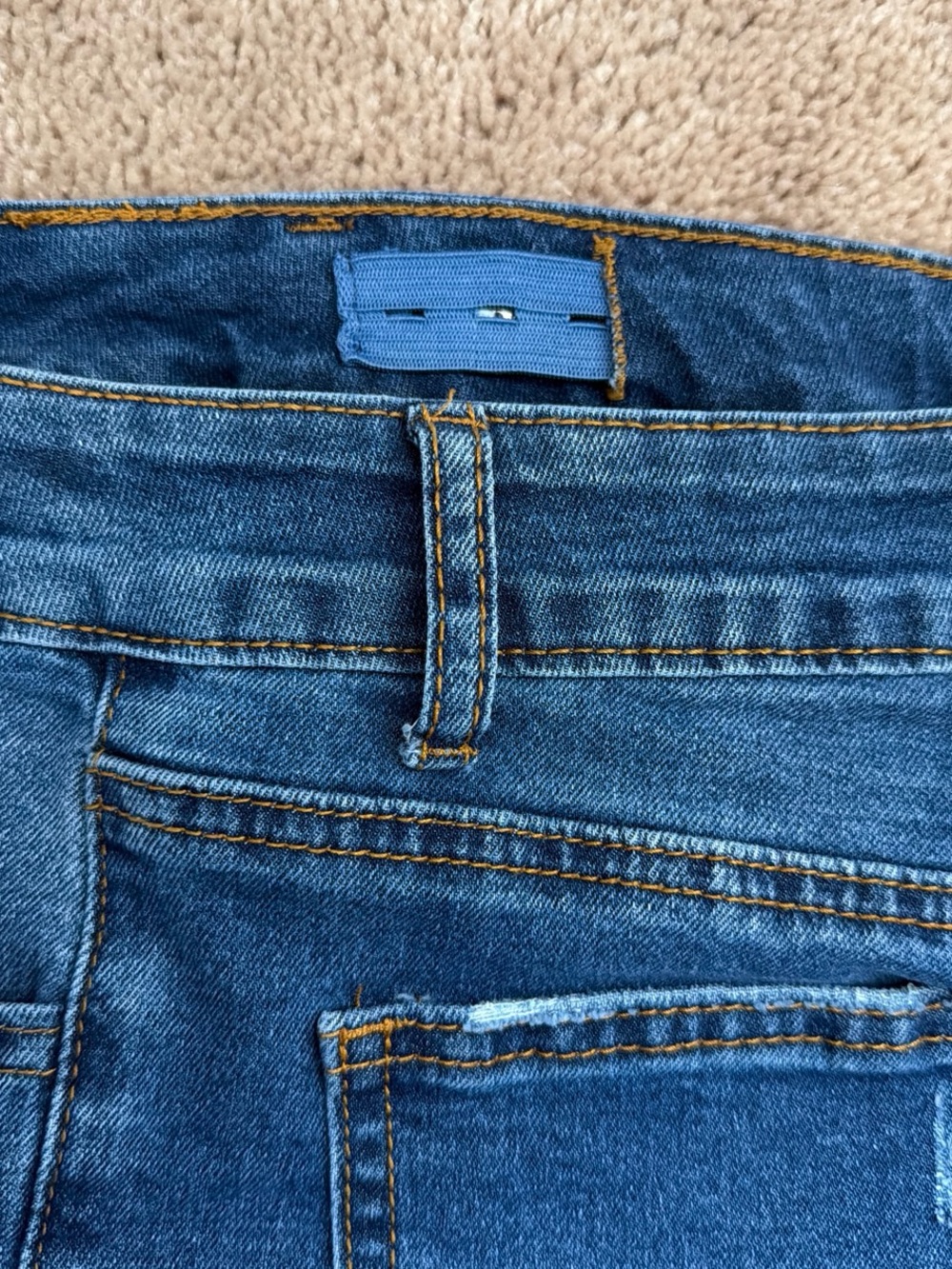 GOGO Dark Blue Cropped Frayed Hem Jeans - Picture 4 of 4
